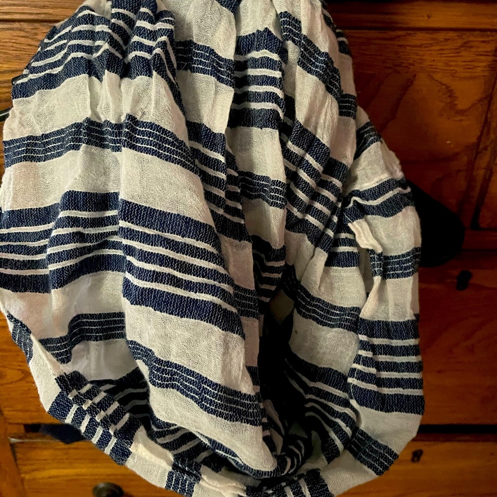 New navy and white scarf